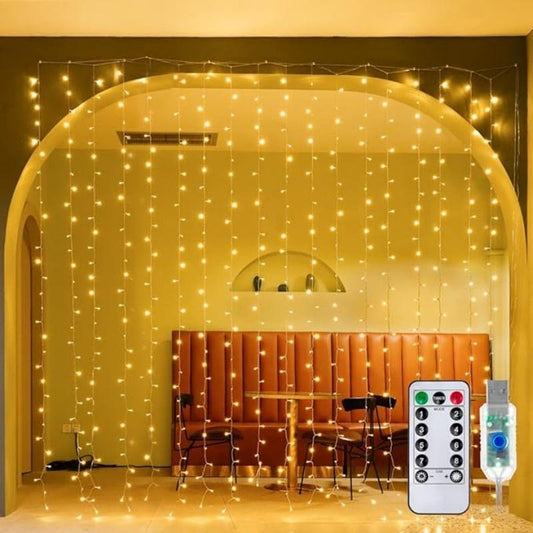 LED Curtain Light, 1 Set USB Powered 8 Modes Curtain String Light, LED String Light with Remote Timer, for Wall Background Home Decor, Girls Bedroom Furniture, Dancing LED, Prince Room, Lighting