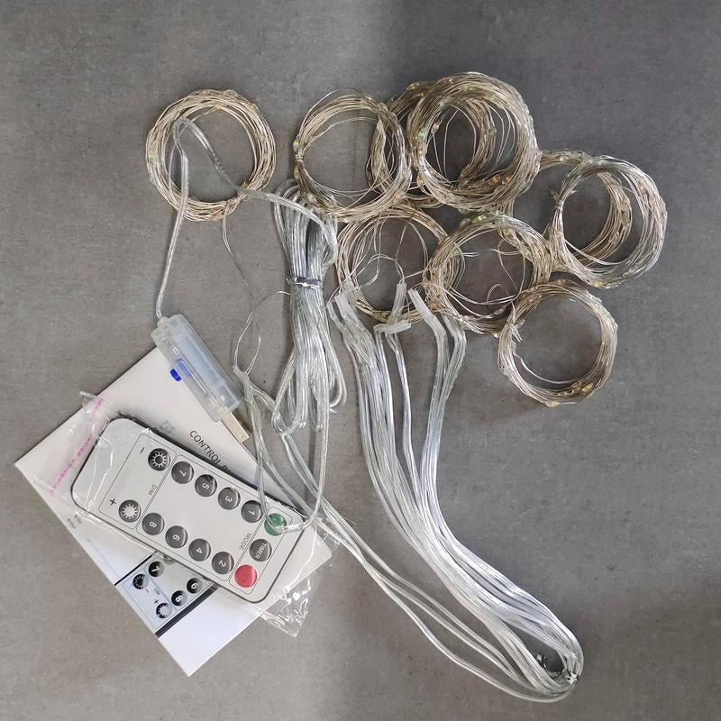 LED Curtain Light, 1 Set USB Powered 8 Modes Curtain String Light, LED String Light with Remote Timer, for Wall Background Home Decor, Girls Bedroom Furniture, Dancing LED, Prince Room, Lighting