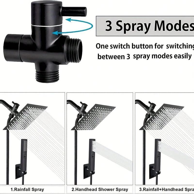 Shower Head Set, 1 Set Rainfall Shower Head & Handheld Shower Head Set with Accessories, Shower Head Ensemble