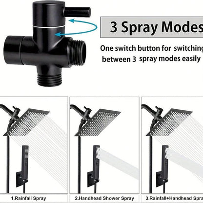 Shower Head Set, 1 Set Rainfall Shower Head & Handheld Shower Head Set with Accessories, Shower Head Ensemble
