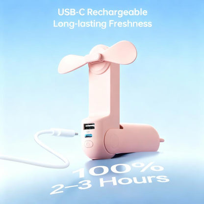JISULIFE Handheld Mini Fan 3-In-1 Portable, 4500Mah/2000Mah Rechargeable Battery USB Fan with Power Bank & Flashlight, Multifunctional for Travel, Makeup, Daily Use