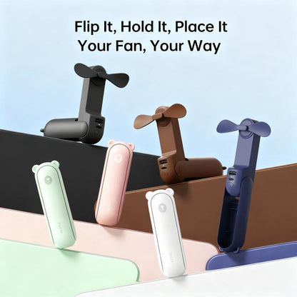 JISULIFE Handheld Mini Fan 3-In-1 Portable, 4500Mah/2000Mah Rechargeable Battery USB Fan with Power Bank & Flashlight, Multifunctional for Travel, Makeup, Daily Use