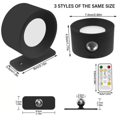 LED Wall Mounted, USB Rechargeable 360° Adjustable Angle Wall Light Rechargeable Wall Sconces with Remote Control & Accessory for Bedroom, Display Wall, Cabinet, Hallway #TOP PICKS