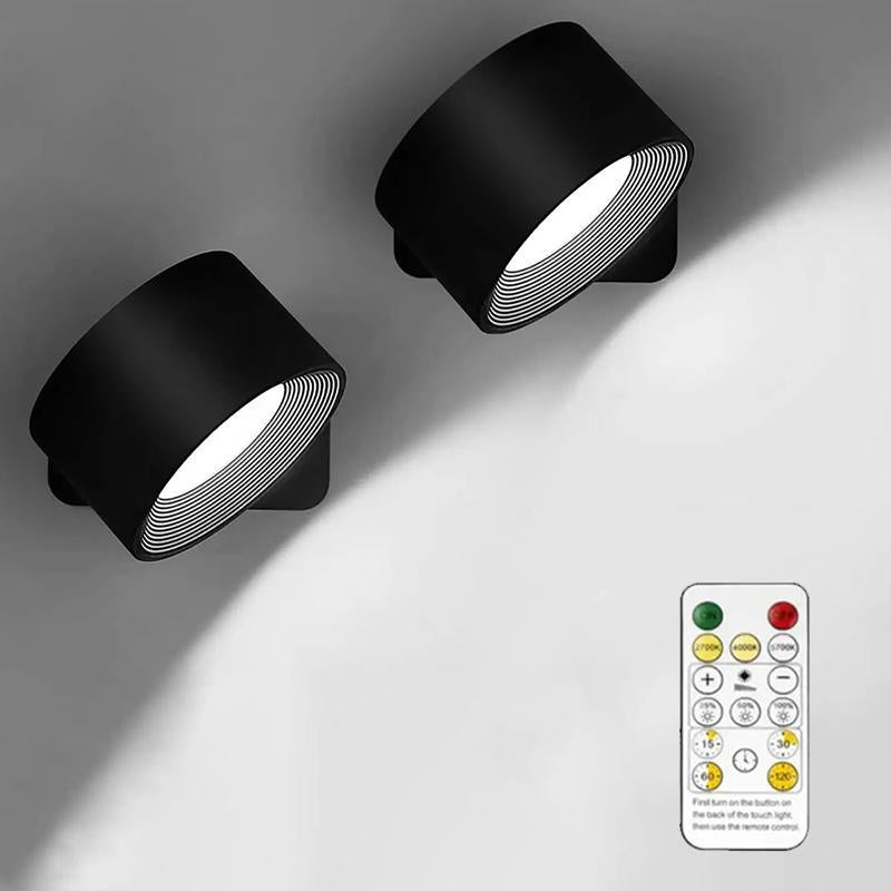 LED Wall Mounted, USB Rechargeable 360° Adjustable Angle Wall Light Rechargeable Wall Sconces with Remote Control & Accessory for Bedroom, Display Wall, Cabinet, Hallway #TOP PICKS