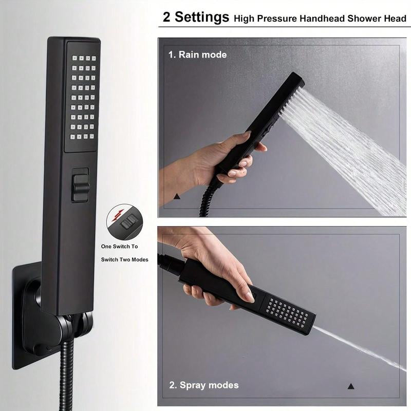 Shower Head Set, 1 Set Rainfall Shower Head & Handheld Shower Head Set with Accessories, Shower Head Ensemble