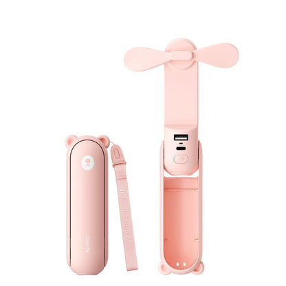 JISULIFE Handheld Mini Fan 3-In-1 Portable, 4500Mah/2000Mah Rechargeable Battery USB Fan with Power Bank & Flashlight, Multifunctional for Travel, Makeup, Daily Use