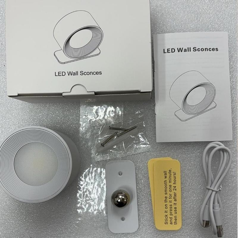 LED Wall Mounted, USB Rechargeable 360° Adjustable Angle Wall Light Rechargeable Wall Sconces with Remote Control & Accessory for Bedroom, Display Wall, Cabinet, Hallway #TOP PICKS