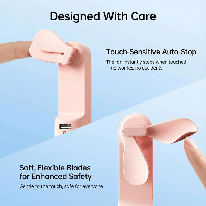 JISULIFE Handheld Mini Fan 3-In-1 Portable, 4500Mah/2000Mah Rechargeable Battery USB Fan with Power Bank & Flashlight, Multifunctional for Travel, Makeup, Daily Use