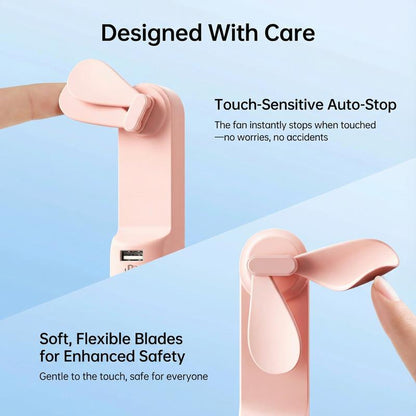 JISULIFE Handheld Mini Fan 3-In-1 Portable, 4500Mah/2000Mah Rechargeable Battery USB Fan with Power Bank & Flashlight, Multifunctional for Travel, Makeup, Daily Use