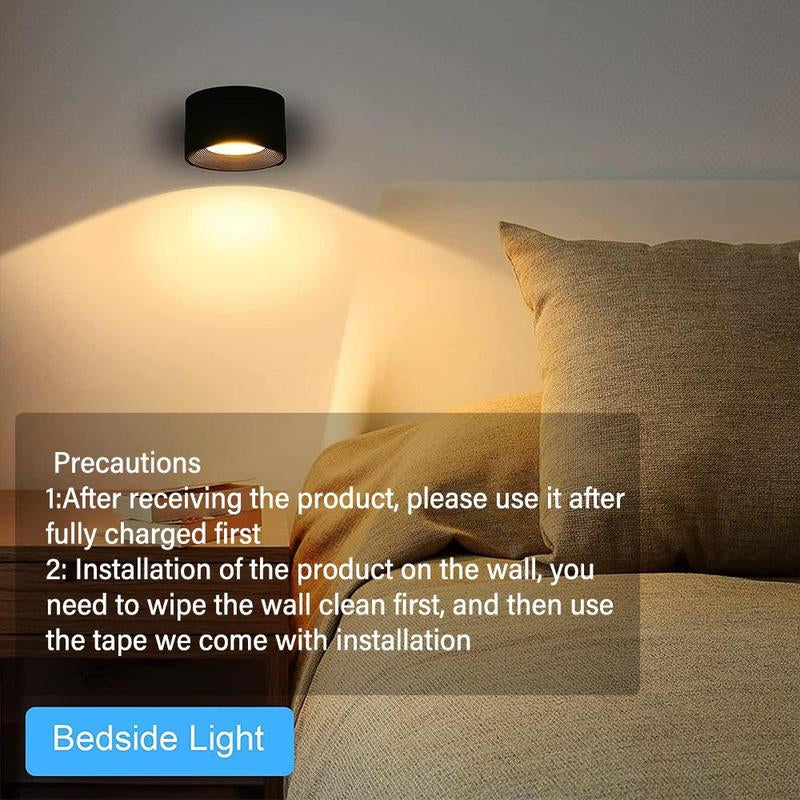 LED Wall Mounted, USB Rechargeable 360° Adjustable Angle Wall Light Rechargeable Wall Sconces with Remote Control & Accessory for Bedroom, Display Wall, Cabinet, Hallway #TOP PICKS