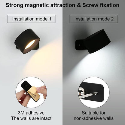 LED Wall Mounted, USB Rechargeable 360° Adjustable Angle Wall Light Rechargeable Wall Sconces with Remote Control & Accessory for Bedroom, Display Wall, Cabinet, Hallway #TOP PICKS
